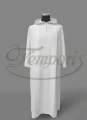 Alba lektorska biała rzymska z kapturem