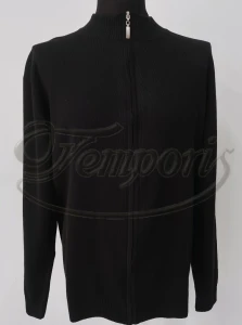 Sweter na zamek męski czarny