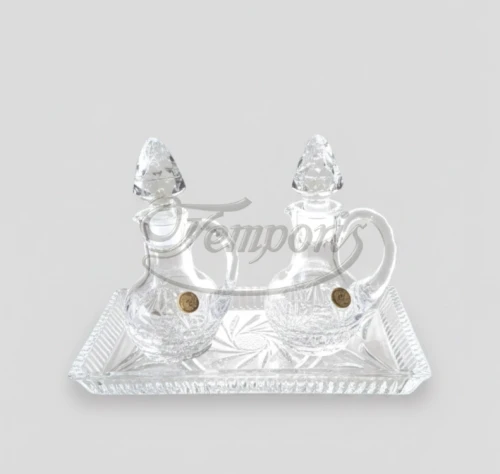 Ampułki kryształowe małe z tacką