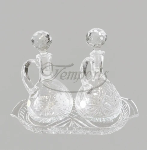 Ampułki kryształowe średnie 2 z tacką