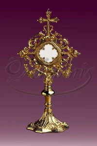 Relikwiarz mosiężny złocony 106