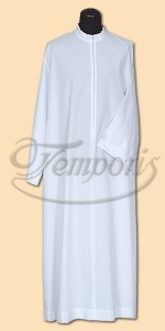 Alba kapłańska biała bawełniana - zamek z przodu