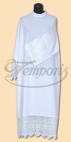 Alba kapłańska biała z gipiurą