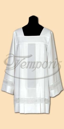 Komża kapłańska biała ze wstawką gipiurową