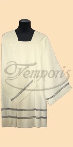 Komża kapłańska kremowa lniana z mereżką