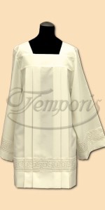 Komża kapłańska kremowa ze wstawką atłasową