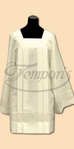 Komża kapłańska kremowa ze wstawką atłasową