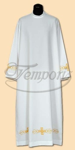 Alba kapłańska biała z haftem 28