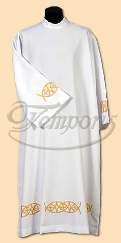 Alba kapłańska biała z haftem 32