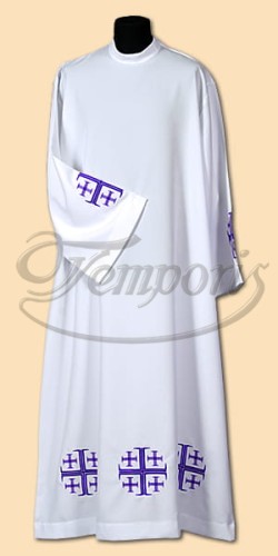 Alba kapłańska biała z haftem 34