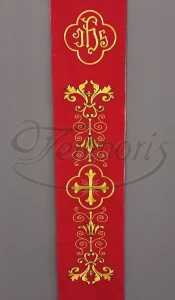 Pas ornatowy haftowany czerwony K