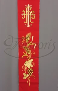 Pas ornatowy haftowany czerwony KŁ