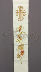 Pas ornatowy haftowany kremowy KŁ