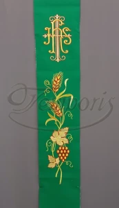 Pas ornatowy haftowany zielony KŁ