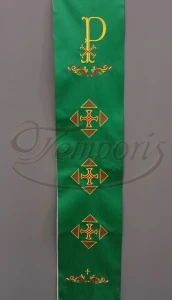 Pas ornatowy haftowany zielony R