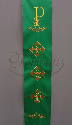 Pas ornatowy haftowany zielony R