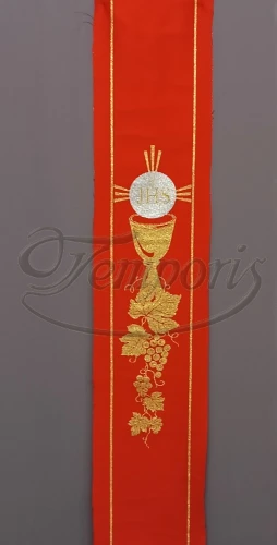 Pas ornatowy szeroki czerwony KJ
