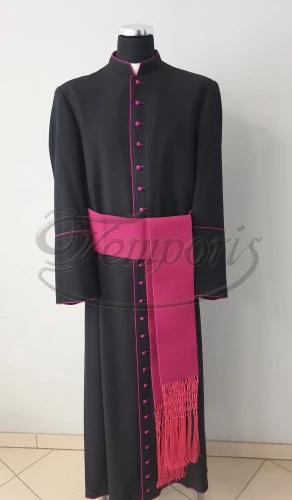 Pas kapłański amarantowy z frędzlami