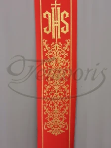 Pas ornatowy szeroki czerwony IK