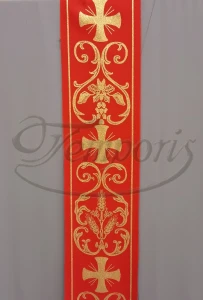 Pas ornatowy szeroki czerwony KŁ